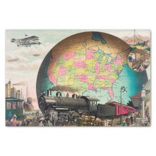 Twentieth Century Transportation Vintage Decoupage Tissue Paper