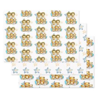 Twin Babies of Color Baby Shower or New Baby  Sheets