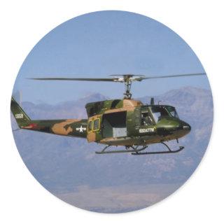 Twin Huey UH-1N Classic Round Sticker