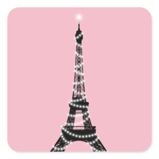 Twinkle Light Eiffel Tower Sticker - pink