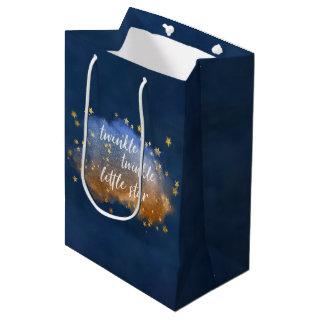 Twinkle Little Star | Navy Blue Copper Gold Dust Medium Gift Bag