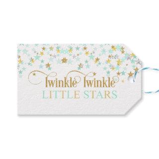 Twinkle Little Stars Baby Shower Mint Green Gift Tags