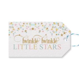 Twinkle Little Stars Twins Baby Shower Any Color Gift Tags