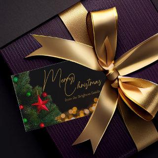 Twinkling Gold Lights Modern Merry Christmas Gift Tags