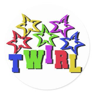 Twirl Stars Classic Round Sticker