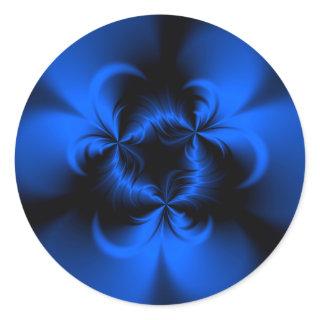 Twisted Blue Classic Round Sticker