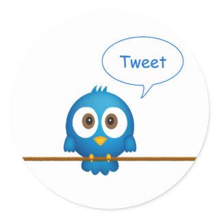 Twitter bird classic round sticker