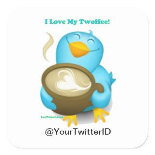 Twitter ID I Love My Twoffee Gifts Apparel Square Sticker