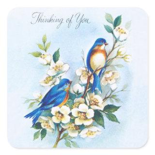 Two Bluebirds Square Sticker