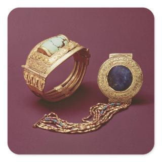 Two bracelets, from the Tomb of Tutankhamun Square Sticker