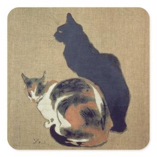 Two Cats, 1894 Square Sticker