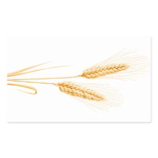 Two ears of wheat rectangular sticker