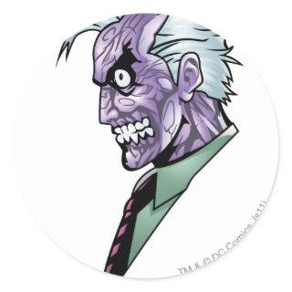 Two Face Profile Classic Round Sticker