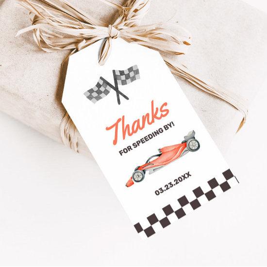 Two Fast Race Car 2nd Boy's Birthday Party Gift Tags