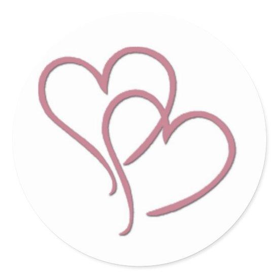 Two hearts ... classic round sticker