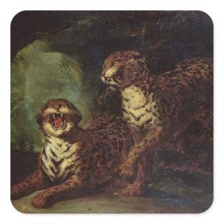 Two Leopards, c. 1820 Square Sticker