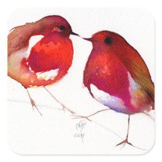 Two Little Ink Birds 2014 Square Sticker