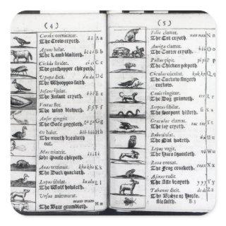 Two pages from 'Orbis Sensualium Pictus' Square Sticker