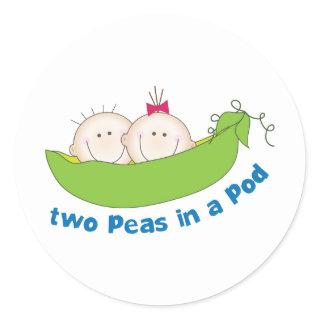 Two Peas In A Pod Classic Round Sticker