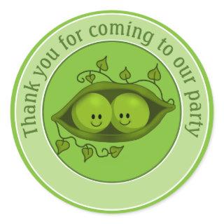 Two Peas In A Pod, Thank You Classic Round Sticker