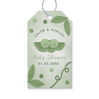 Two Peas In a Pod Twin Boy Baby Shower Favor Gift Tags