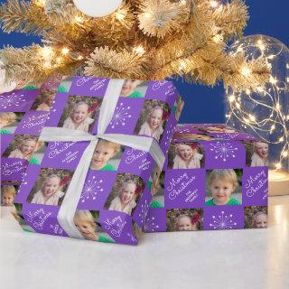 Two Photo Collage Purple Merry Christmas