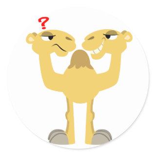 Two sides of the Same Cartoon Camel Sticker
