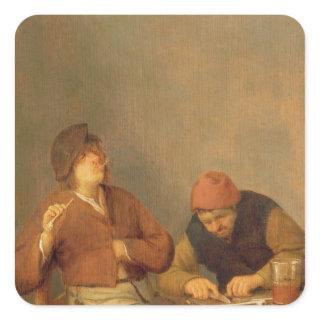 Two Smokers in an Interior, 1643 Square Sticker