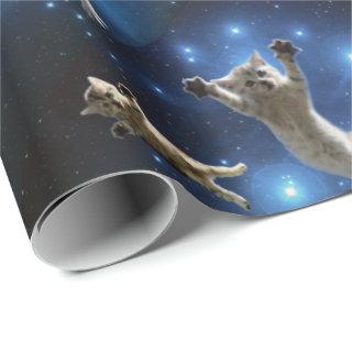 Two Space Cats Floating Around Galaxy