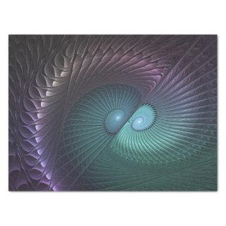 Two Spirals Colorful Modern Abstract Fractal Art Tissue Paper