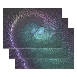 Two Spirals Colorful Modern Abstract Fractal Art  Sheets