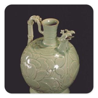 Two spouted jug with a leaf design square sticker