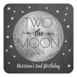 Two The Moon 2nd Birthday Square Sticker