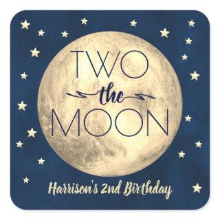 Two The Moon 2nd Birthday Square Sticker