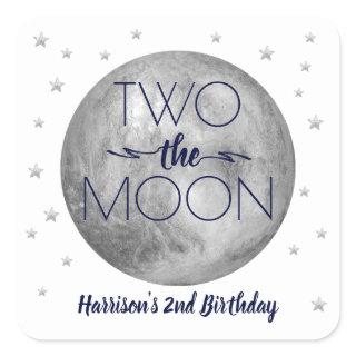 Two The Moon 2nd Birthday Square Sticker