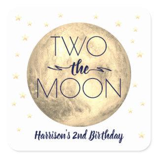 Two The Moon 2nd Birthday Square Sticker