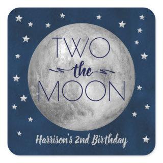 Two The Moon 2nd Birthday Square Sticker