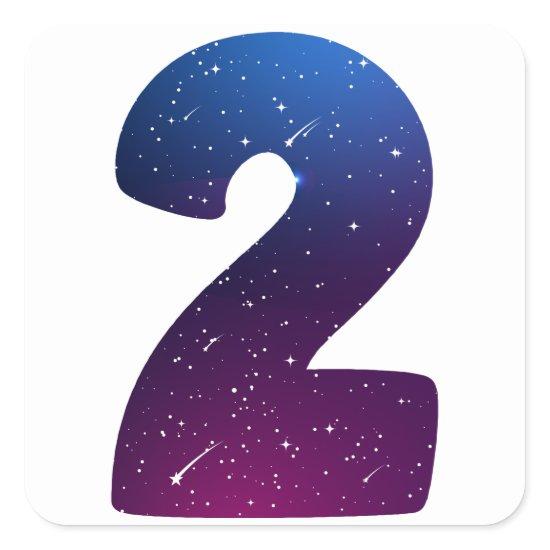 TWO THE MOON 2nd Birthday Toddler Space Birthday Square Sticker