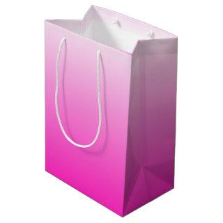 Two-tone gradient ombre hot pink medium gift bag