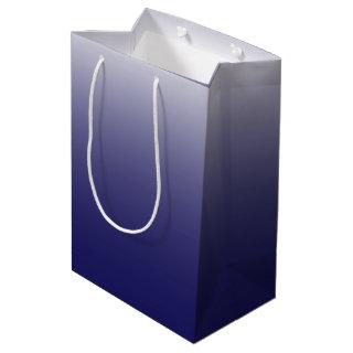 Two-tone gradient ombre navy blue medium gift bag