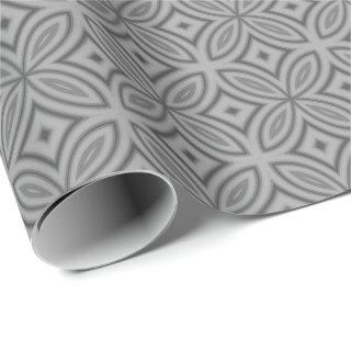 Two tone gray abstract flower geometric pattern