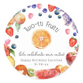 Two-tti Fruitti Cutie Fruit Birthday Classic Round Sticker