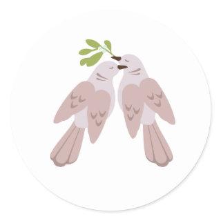 Two Turtle Doves Classic Round Sticker