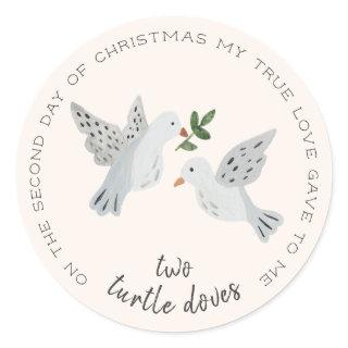 Two Turtle Doves Classic Round Sticker