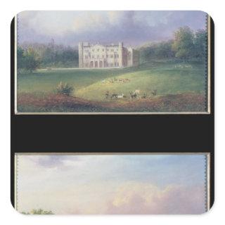Two Views of Apley Priory Square Sticker