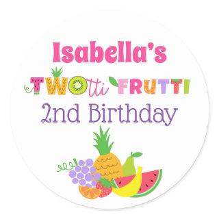 TWOtti Frutti 2nd Birthday Party Favor Stickers
