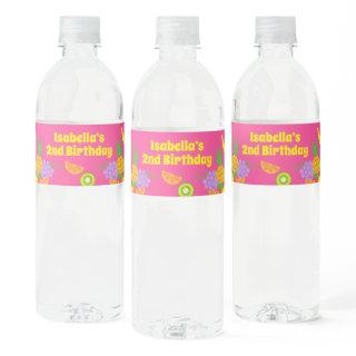 TWOtti Frutti Birthday Water Bottle Labels