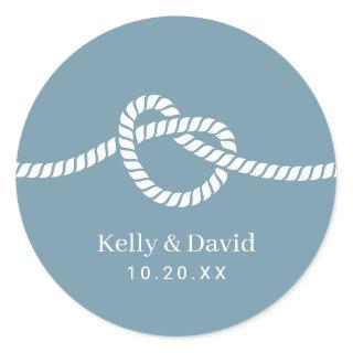Tying the Knot Rope Heart Dusty Blue Wedding Seal