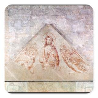 Tympanum depicting Christ the Redemptor Square Sticker
