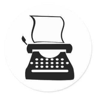 Typewriter - Manual Typing Old School Writing Classic Round Sticker